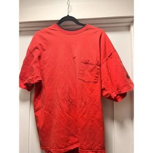 Vintage 90s Champion Script Logo Embroidered Pocket T-Shirt Red Size XL